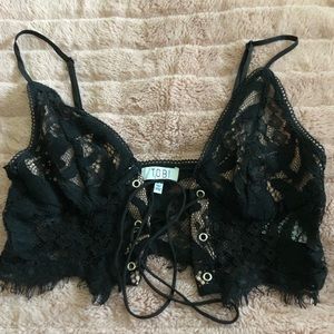 Black lace bralette/top